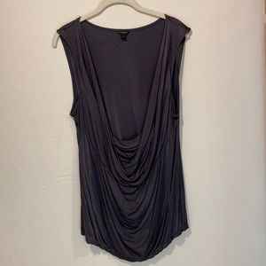 Ann Taylor deep cowl neck metallic knit top